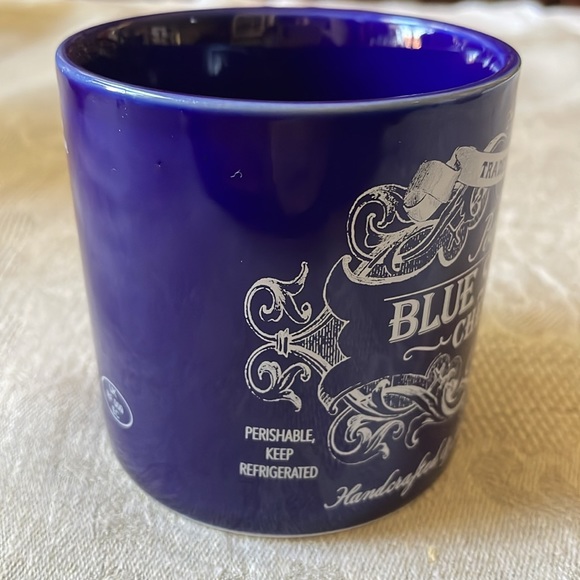 Trader Joes cobalt blue Coffee Mug Cup Tea Jar Blue Stilton Cheese - Picture 3 of 7